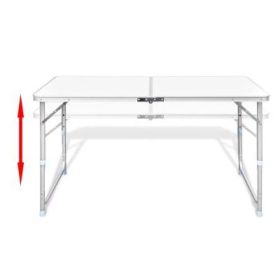 Free shipping Collapsible camping table height adjustable aluminum 120 x 60 cm