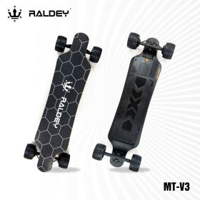 RALDEY Electric Skateboard Longboard Dual Hub Motors with Remote Control 29MPH Top Speed Range 4 Speed Adjustment Suitable for Adults Teens