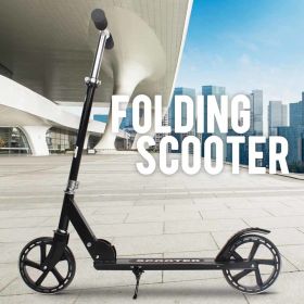 Folding Kick Scooters with 200mm Large Wheels, Smooth Ride Commuter Portable Scooters  for Kids 10 Years and up/Adults/Teen White/Black AL