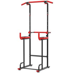Power Tower Dip Station Adjustable Pull Up Bar Exercise Home Gym Strength Training Workout Multi Function Equipment