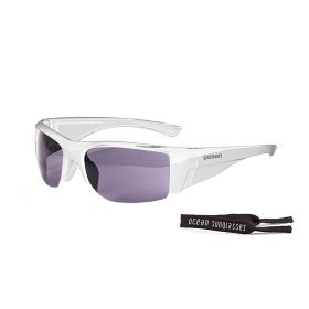 OCEAN GUADALUPE Polarized Sunglasses Kiteboarding Surf Water Sports (Frame Shiny White, Lens Smoke)