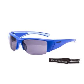 OCEAN GUADALUPE Polarized Sunglasses Kiteboarding Surf Water Sports (Frame Matte Blue, Lens Smoke)
