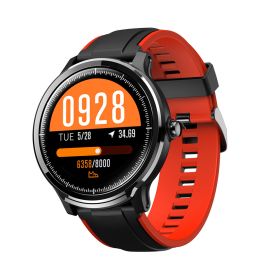 CYBORIS SN80 smart watch men IP68 Waterproof full touch smartwatch screen heart rate blood pressure fitness track sports music camera (Color: Red)