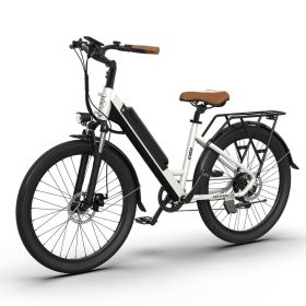 New Model Adults Girls 26" Tire 350 W City Electric Bike (Color: White, Type: Electric Bicycle)