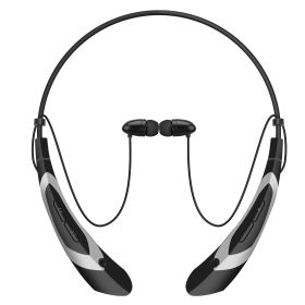 Wireless Neckband Headphones V5.0 Sweat-proof Sport Headsets Earbuds In-Ear Magnetic Neckbands Stereo Earphone (Color: Silver)