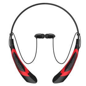 Wireless Neckband Headphones V5.0 Sweat-proof Sport Headsets Earbuds In-Ear Magnetic Neckbands Stereo Earphone (Color: Red)