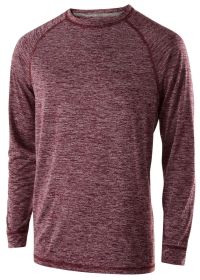 Men's Athletic Shirt, Long Sleeve Electrify Tee Top - Sportswear (Color: MAROON HEATHER, size: XL)