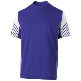 Men's Athletic Shirt, Short Sleeve Arc Sports Tee - Sportswear (Color: PURPLE/WHITE, size: L)
