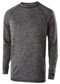Men's Athletic Shirt, Long Sleeve Electrify Tee Top - Sportswear (Color: BLACK HEATHER, size: M)