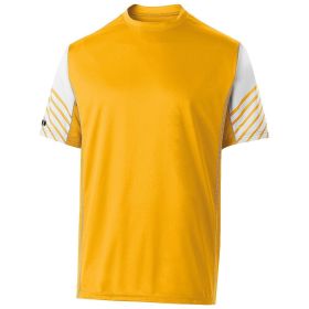 Men's Athletic Shirt, Short Sleeve Arc Sports Tee - Sportswear (Color: LIGHT GOLD/WHITE, size: 3XL)