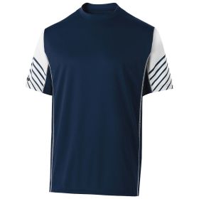 Men's Athletic Shirt, Short Sleeve Arc Sports Tee - Sportswear (Color: NAVY/WHITE, size: XL)