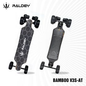 RALDEY AT-V3S All Terrain Electric Skateboard Off Road Longboard with Remote 28.5MPH 1500W Dual Belt Motors Top Speed 19 Miles Range Suitable for Adul (Battery: 10S4P14AH (30Km Range), Wheel: 195mm wheels)