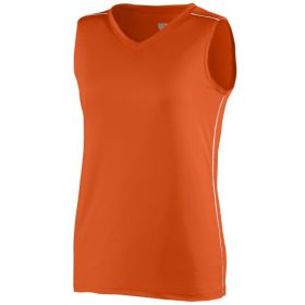 Ladies Athletic Shirt, Sleeveless Storm Sports Jersey - Sportswear (Color: ORANGE/WHITE, size: L)