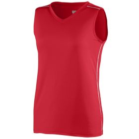 Ladies Athletic Shirt, Sleeveless Storm Sports Jersey - Sportswear (Color: RED/WHITE, size: 2XL)