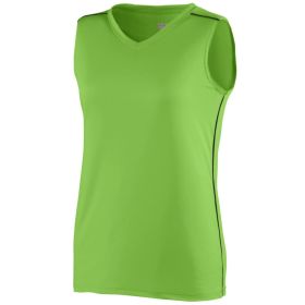 Ladies Athletic Shirt, Sleeveless Storm Sports Jersey - Sportswear (Color: LIME/BLACK, size: 2XL)