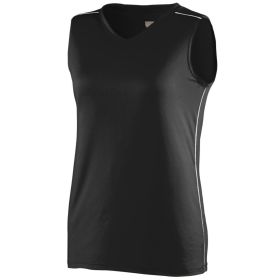 Ladies Athletic Shirt, Sleeveless Storm Sports Jersey - Sportswear (Color: BLACK/WHITE, size: 2XL)