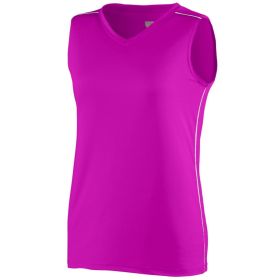 Ladies Athletic Shirt, Sleeveless Storm Sports Jersey - Sportswear (Color: POWER PINK/WHITE, size: XL)