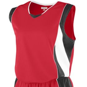 Girls Athletic Shirt, Sleeveless Wicking Mesh Extreme Sports Jersey- Sportswear (Color: ROYAL/RED/WHITE, size: M)