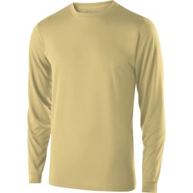 Men's Athletic Shirt, Long Sleeve Gauge Top - Sportswear (Color: VEGAS GOLD, size: M)