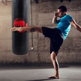 PVC Punching Bag Filled Set , Boxing Hanging Heavy Bag for Kickboxing Fitness Training Muay Thai MMA, Martial Arts, Home Gym XH (size: (47 x 14)")